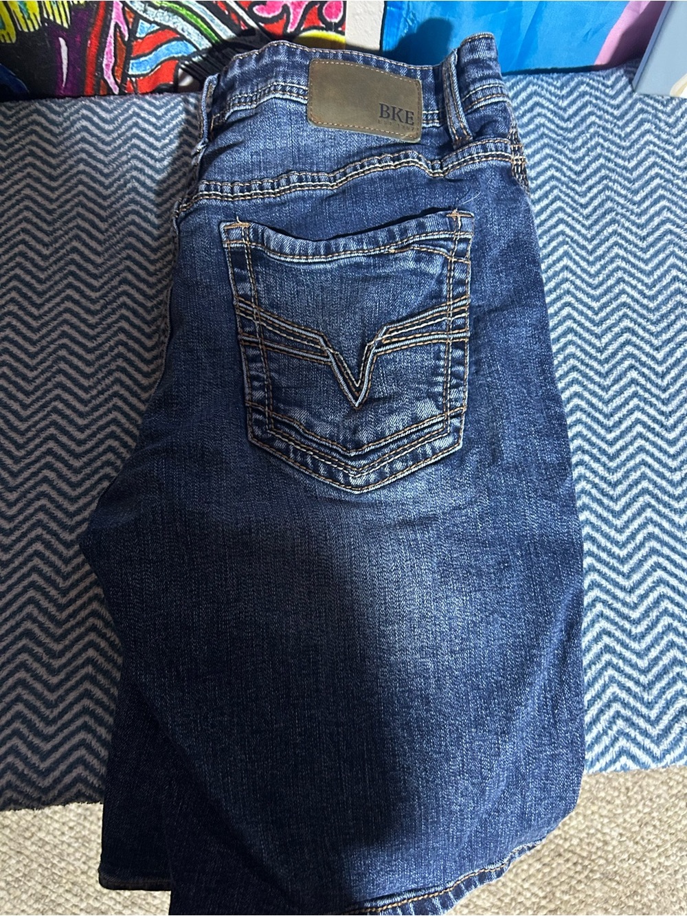 BKE Men's Indigo Blue Slim Straight Jeans